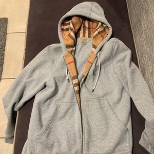 Mens Burberry Kangaroo pocket zip hoody